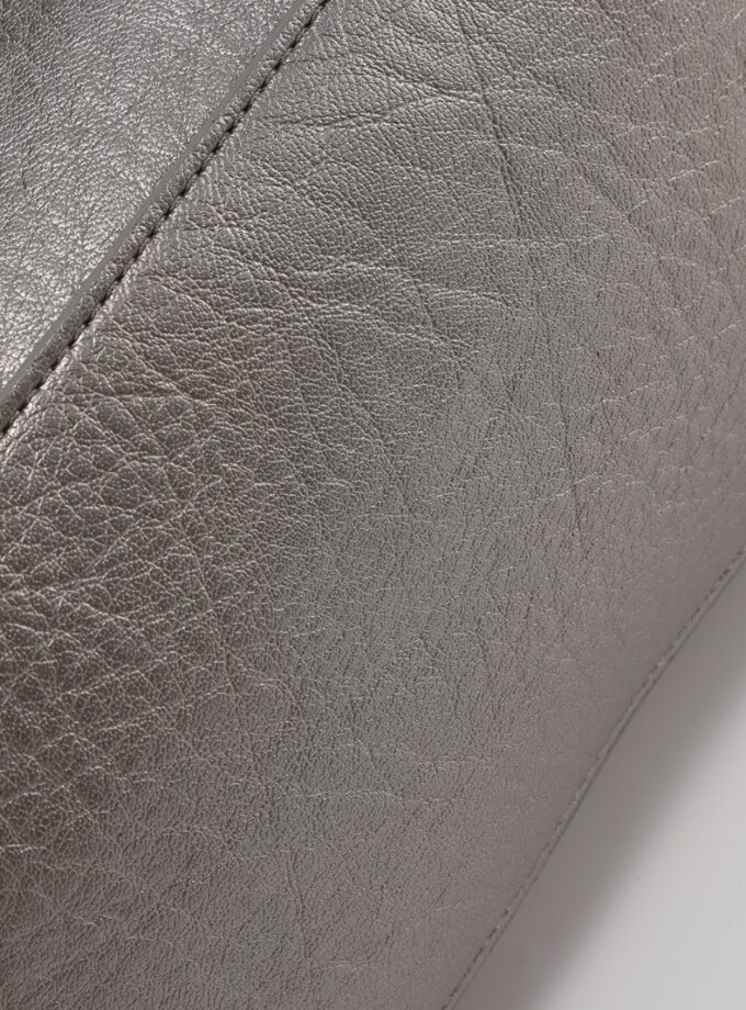 Tote bag tejido vegan leather plata