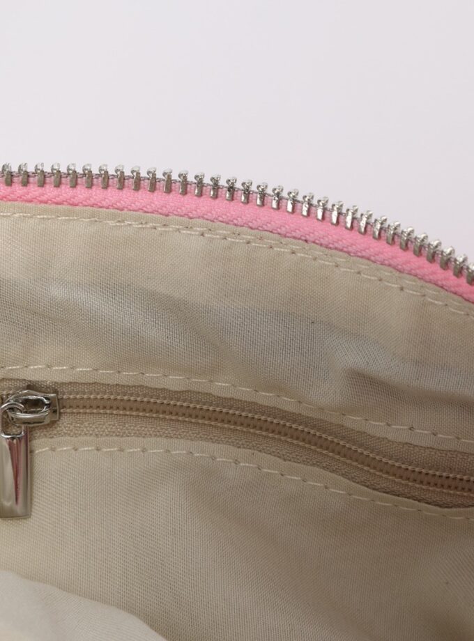 Bucket tote con tarjetero rosa Barbie