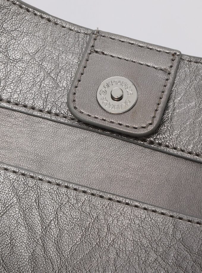 Tote bag tejido vegan leather plata