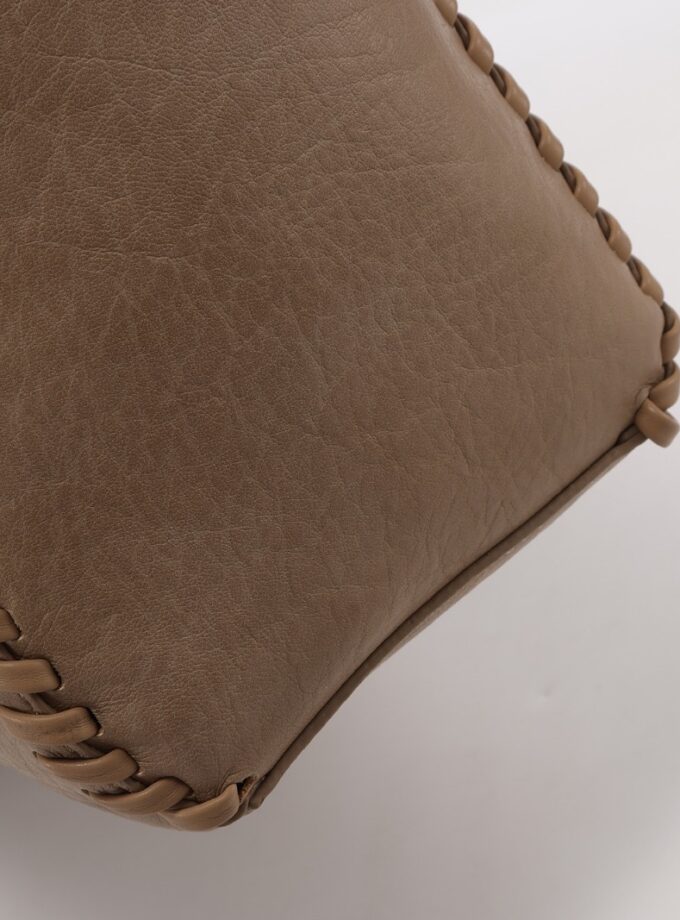 Tote bag tejido vegan leather beige