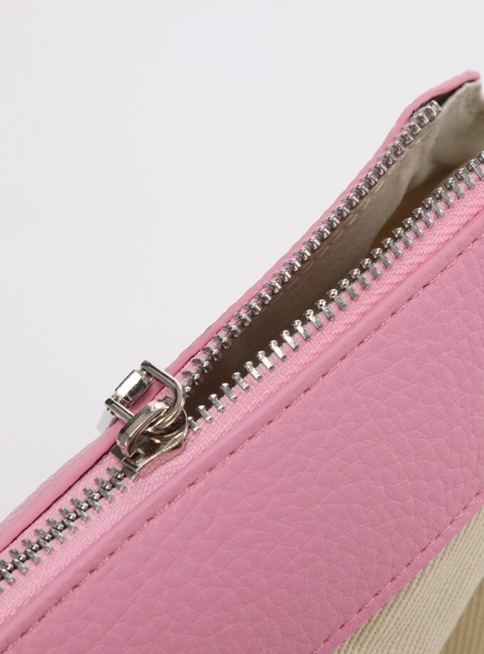 Bucket tote con tarjetero rosa Barbie
