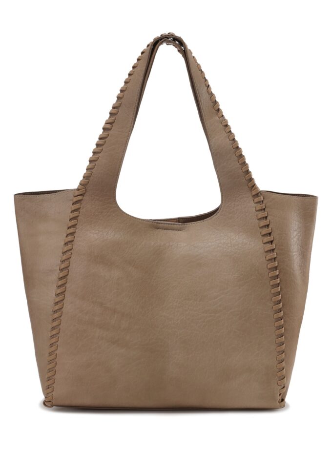 Tote bag tejido vegan leather beige