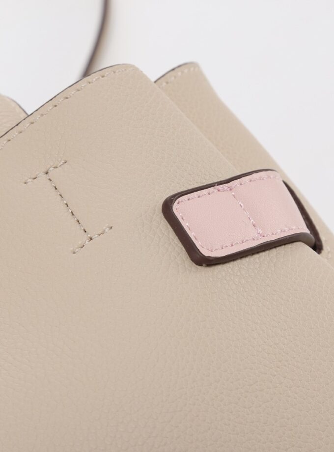 Bolsa de mano estructurada beige