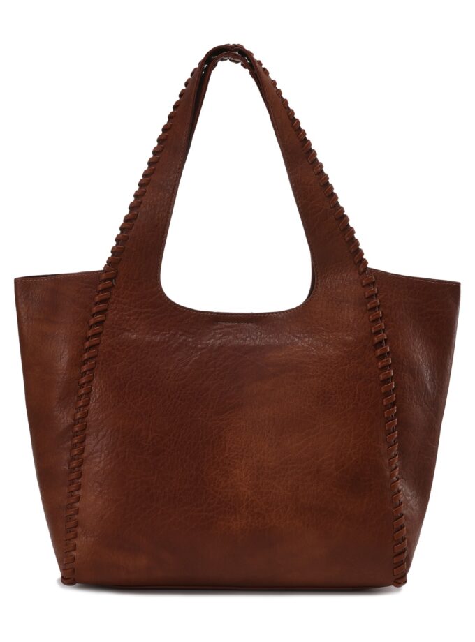 Tote bag tejido vegan leather marrón